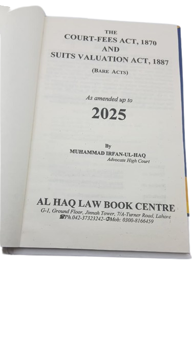 The Court Fees and Suits Valuation (Act 1870)