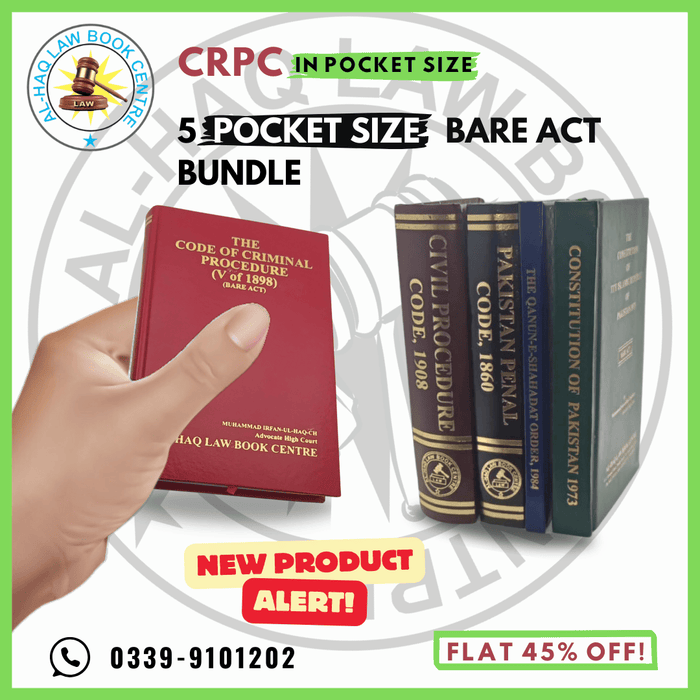 5 Pocket Size Bare Act Bundle CRPC CPC PPC QSO COP